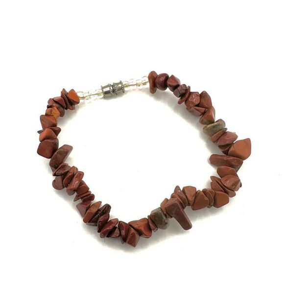 Red jasper chip beaded bracelet - Picture 6 of 8